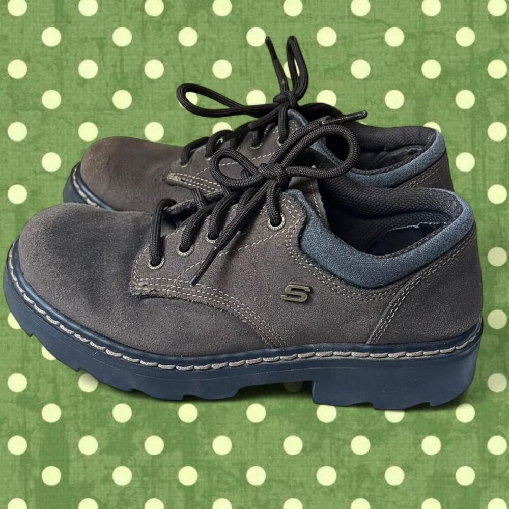 Brown Suede Sketchers Chunky Parties-Mate Oxford Shoes - Picture 2 of 7